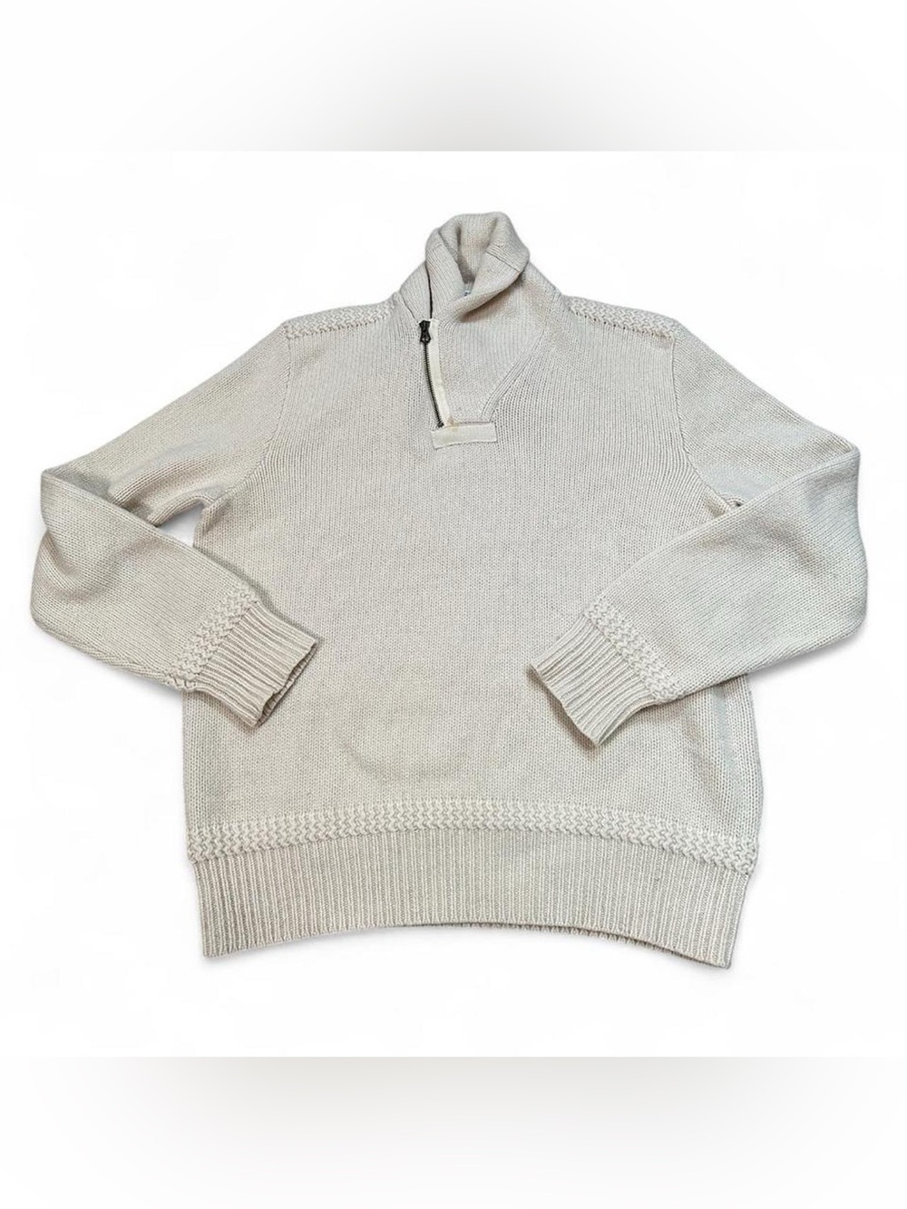 Polo Ralph Lauren Men’s Vintage Cream Shawl Collar Lamb’s Wool Sweater Large
